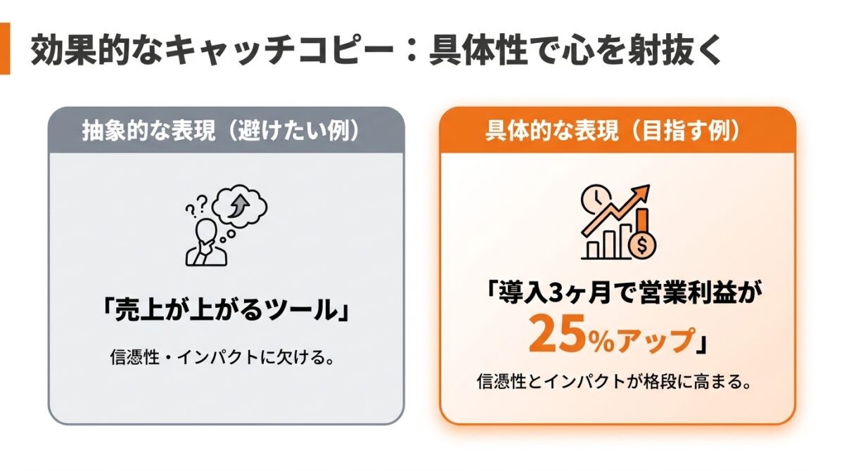 キャッチコピー:ターゲットに「自分ごと」だと思わせる一言