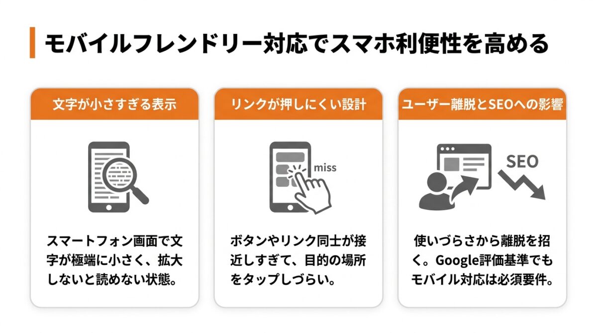 モバイルフレンドリーに対応してスマホでの利便性を高める